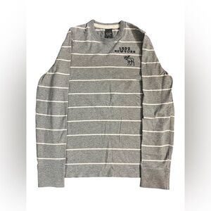 Abercrombie & Fitch Men’s Grey Striped 100% Cotton Sweater 1892 New York Size S